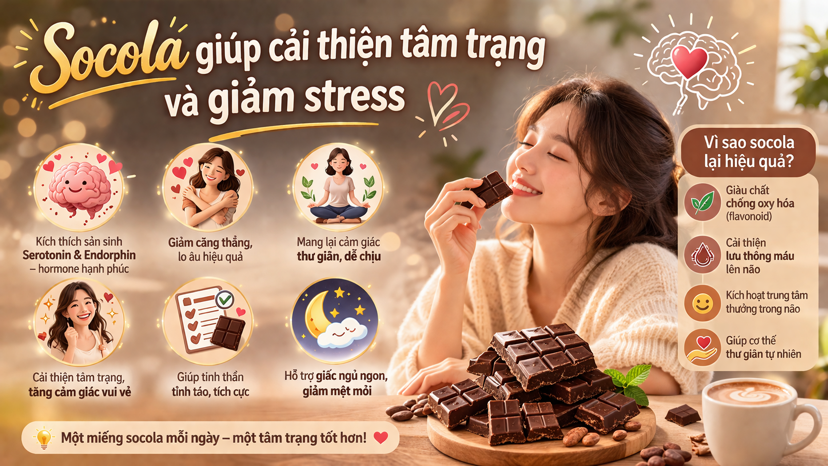 😊 4. Cải thiện tâm trạng và giảm stress